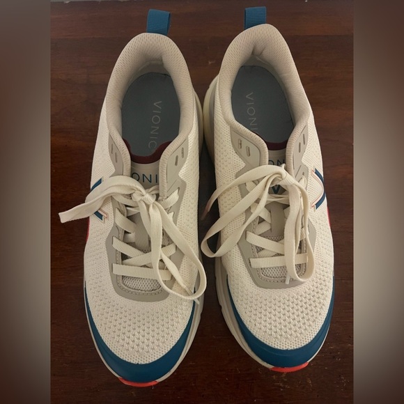 Vionic walk max Cream and Blue Athletic Sneakers size 7.5 - Picture 3 of 7